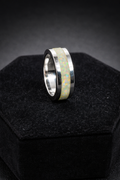 Fire and Snow Opal Inlay Ring